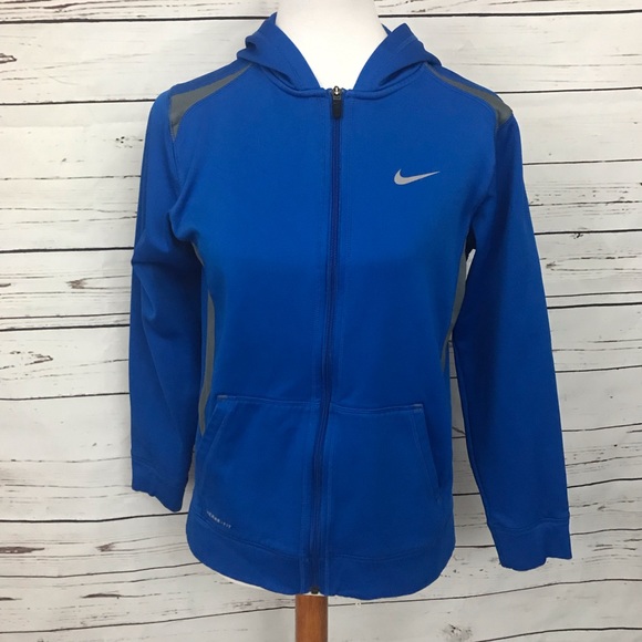 Nike Tops - Nike Thermo-Fit Hoodie Jacket Blue Size XL